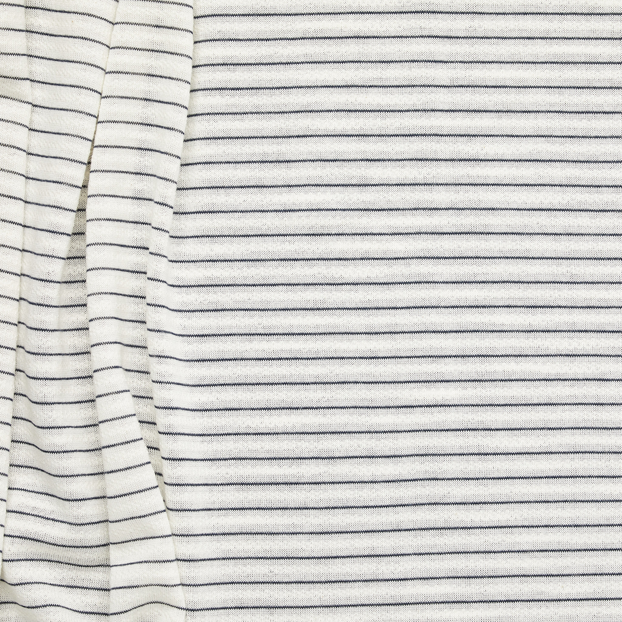 Cotton Yarn Dyed & Slub Stripe Jersey - Natural + Navy
