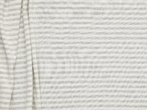 Cotton Stripe 1x1 Rib - Grey Marle + Natural