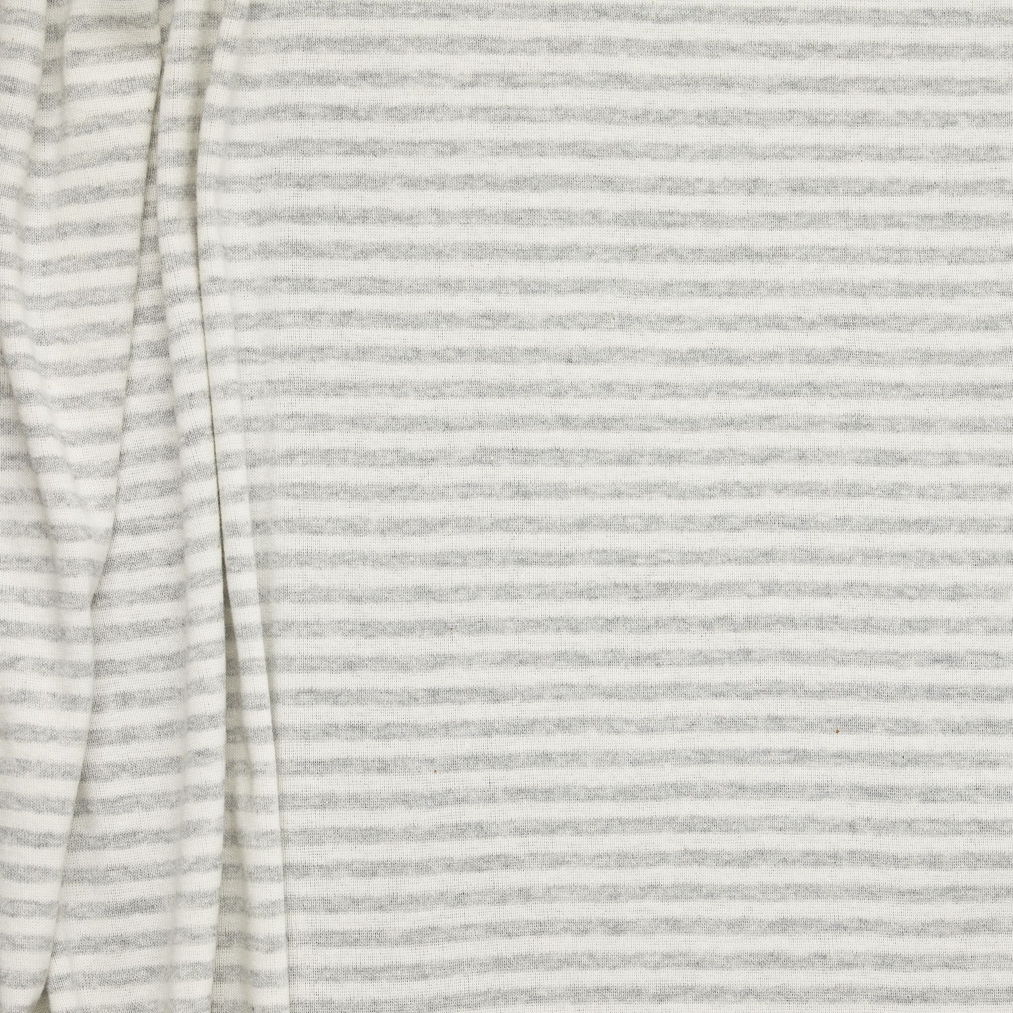 Cotton Stripe 1x1 Rib - Grey Marle + Natural