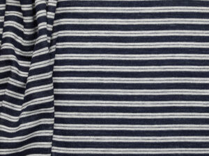Reversible Twin Face Stripe Jersey - Navy + Grey Marle