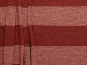 Wool/ Polyester 55+55mm Stripe Jersey - Terracotta