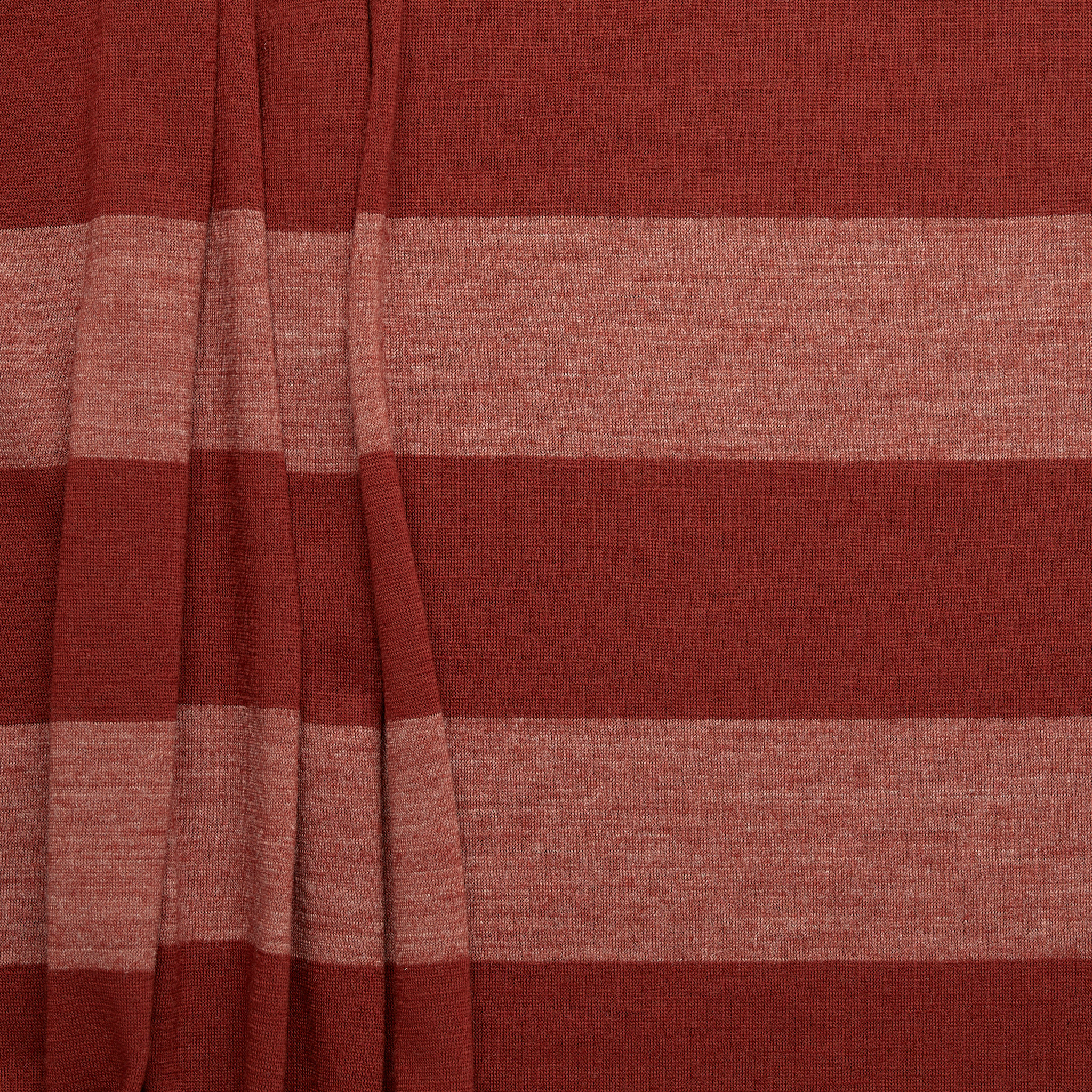 Wool/ Polyester 55+55mm Stripe Jersey - Terracotta