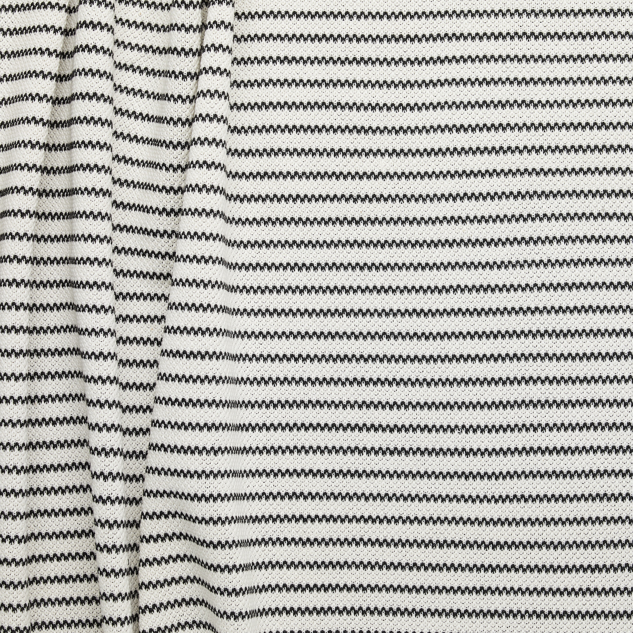 Cotton Blend Purl Stripe 4+2 - Black