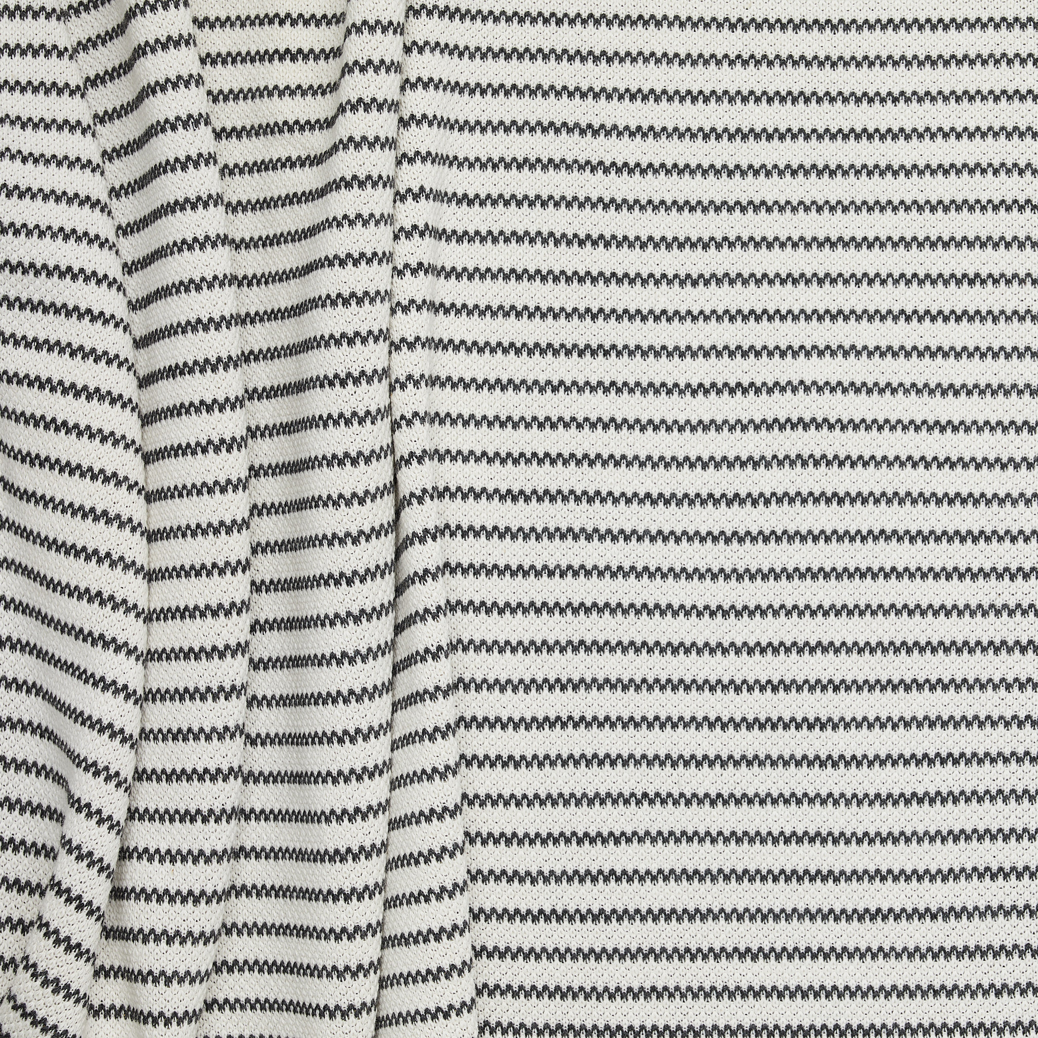 Cotton Blend Purl Stripe 4+2 - Charcoal