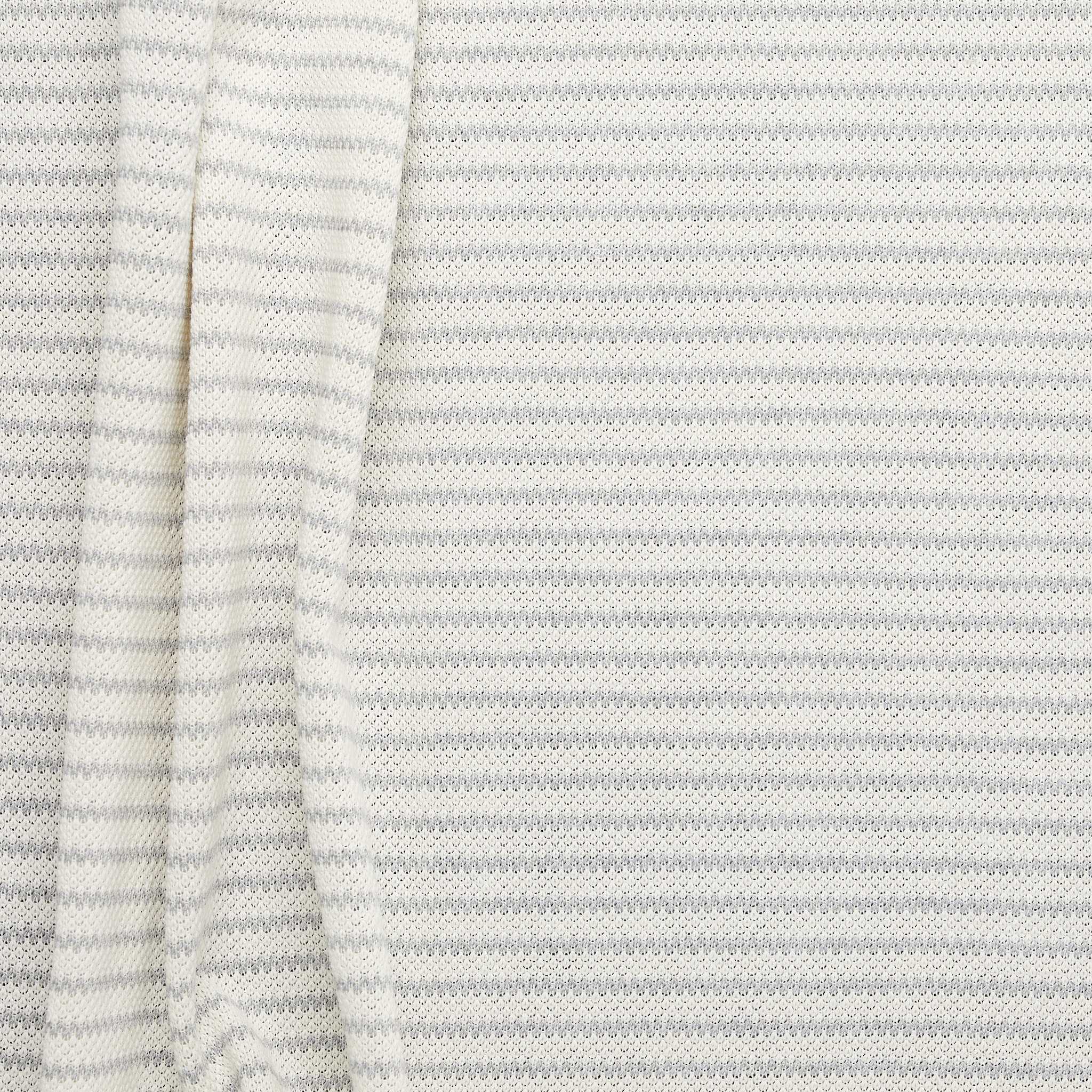 Cotton Blend Purl Stripe 4+2 - Light Grey