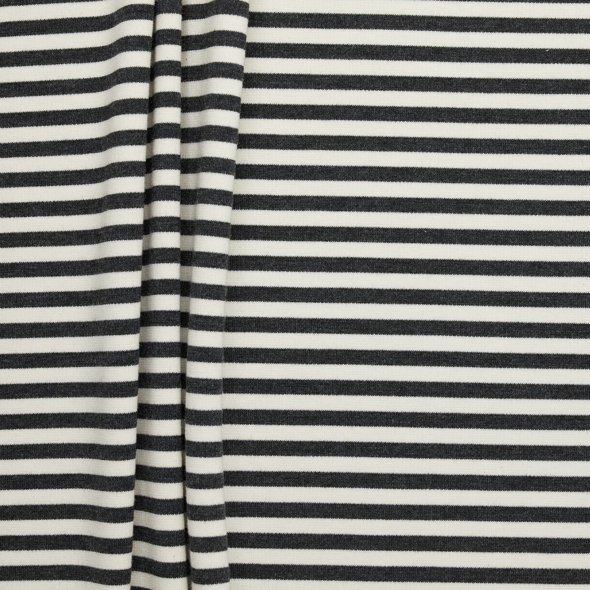 7+7mm Stripe Colour & Cotton Ponte - Charcoal