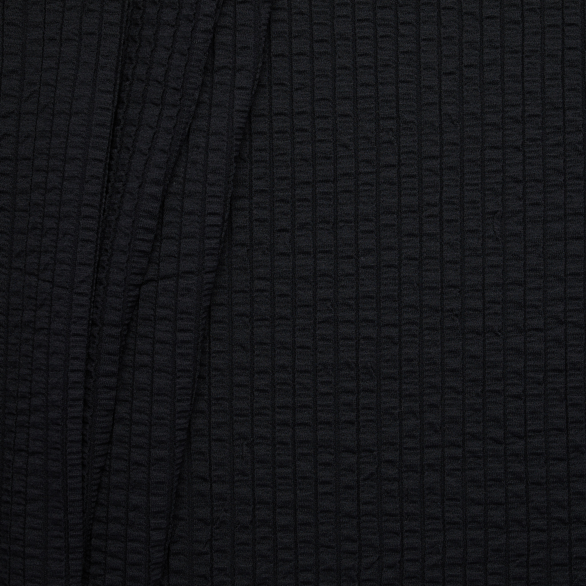 Rouched Columns Cloque Knit - Black