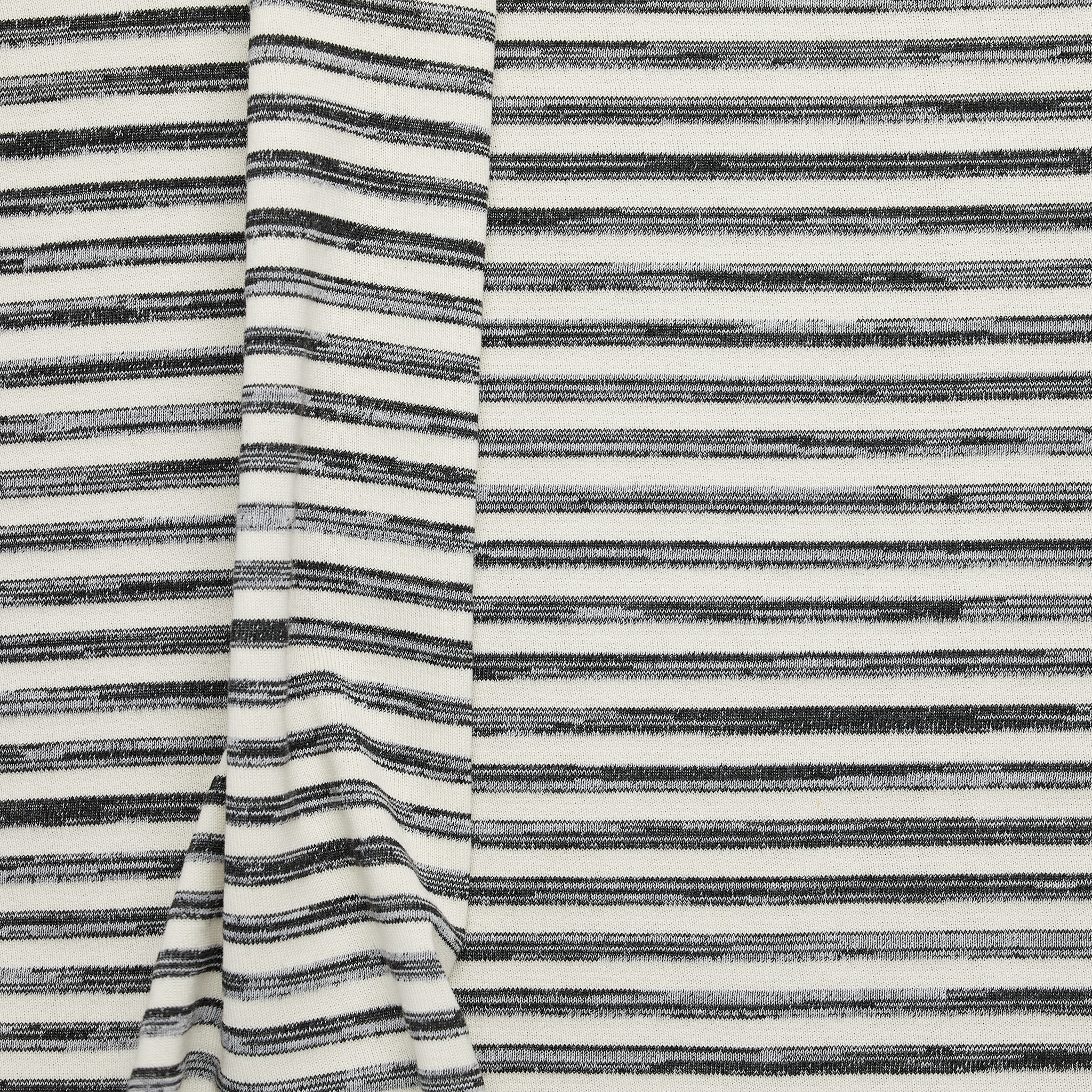 Melange + Solid Stripe Jersey - Black/ Natural