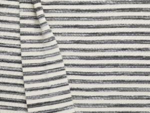 Melange and Solid Stripe Jersey - Charcoal