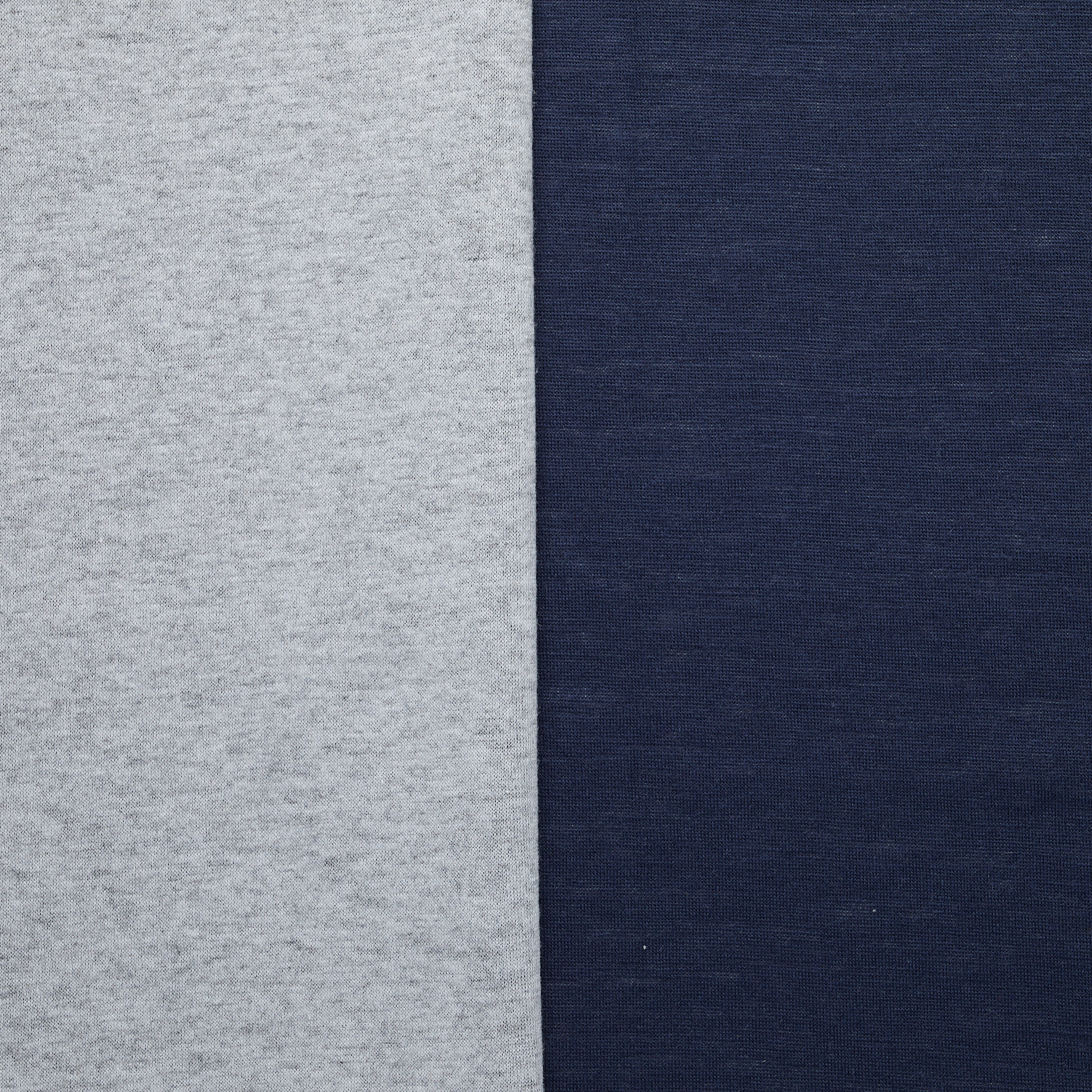 Wool Blend Twin Jersey – Navy/ Grey