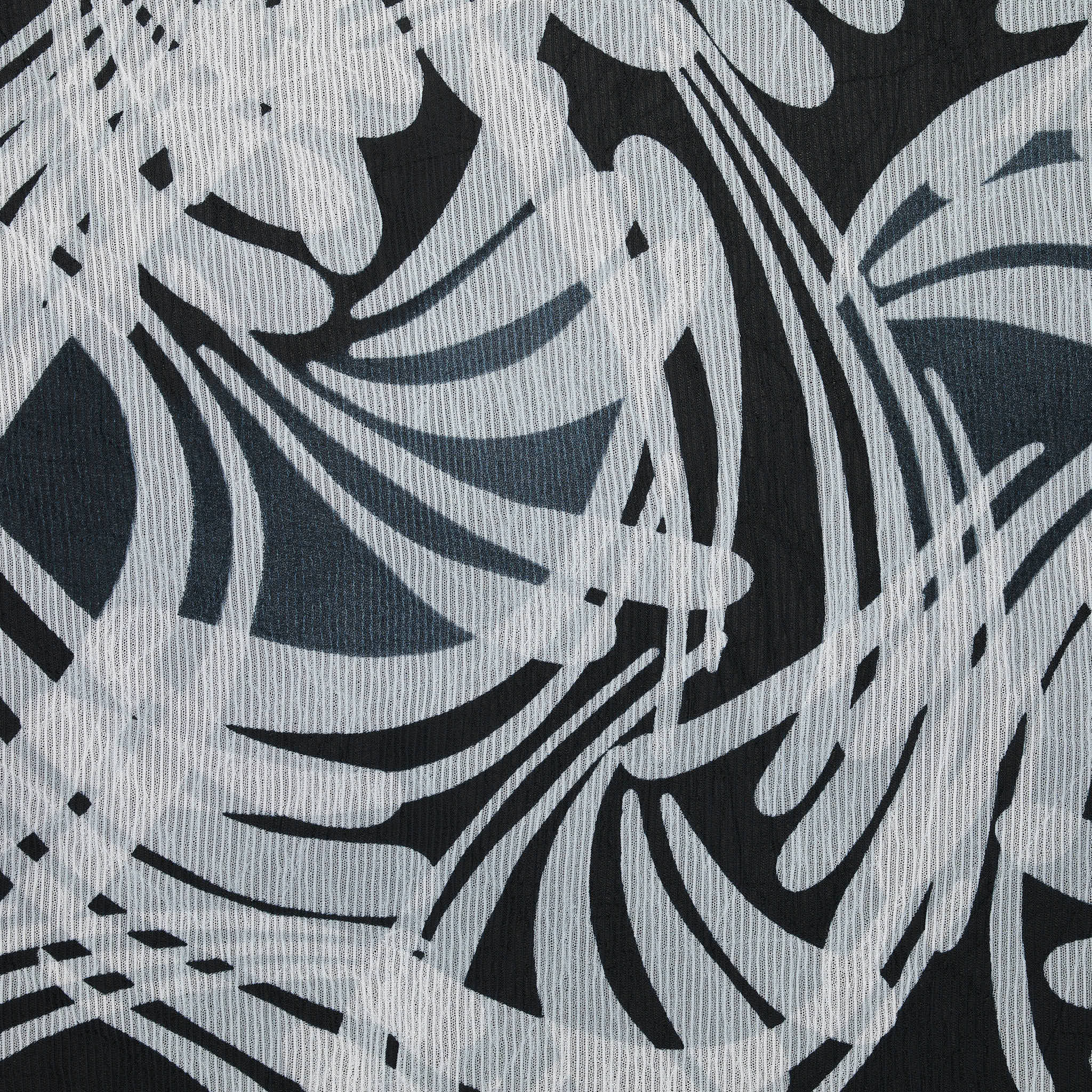 100% Polyester Textured Printed Chiffon - Black