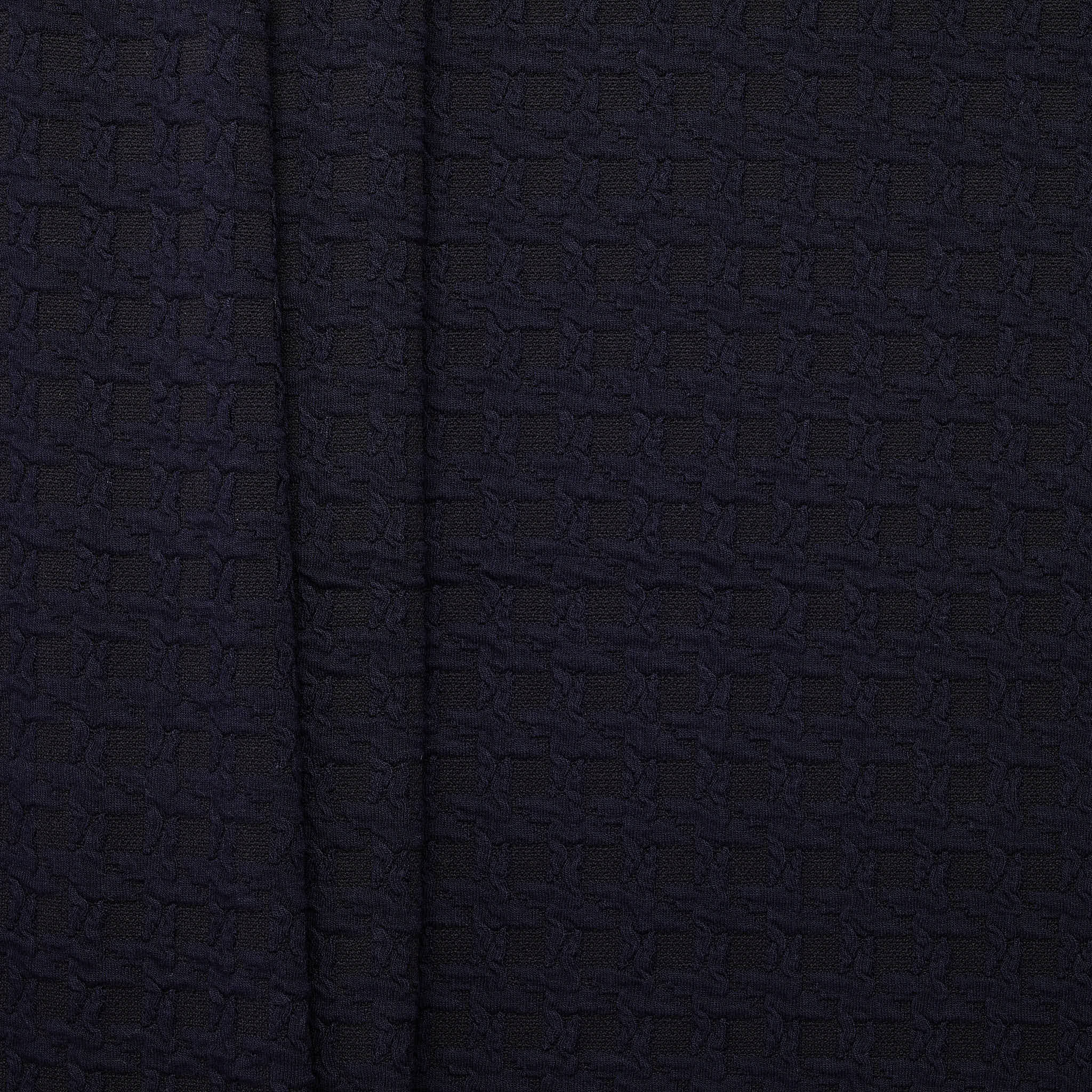Houndstooth Cloque Viscose Nylon - Ink Blot