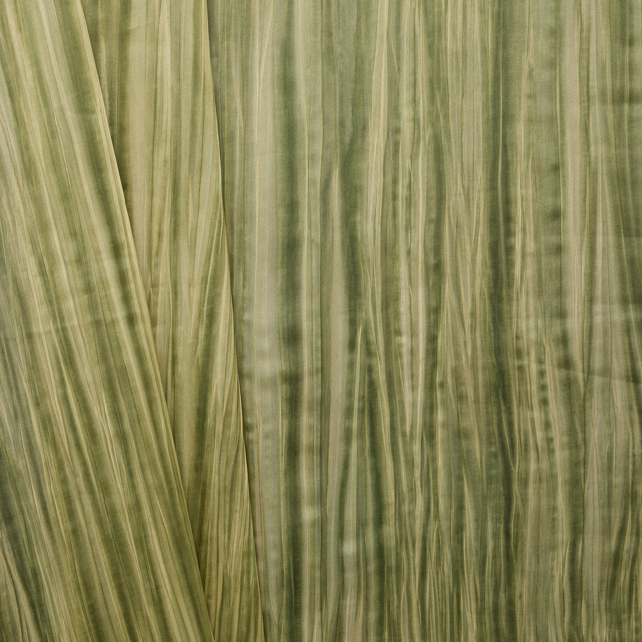 "Radar" Textured Printed Polyester Organza - Olive