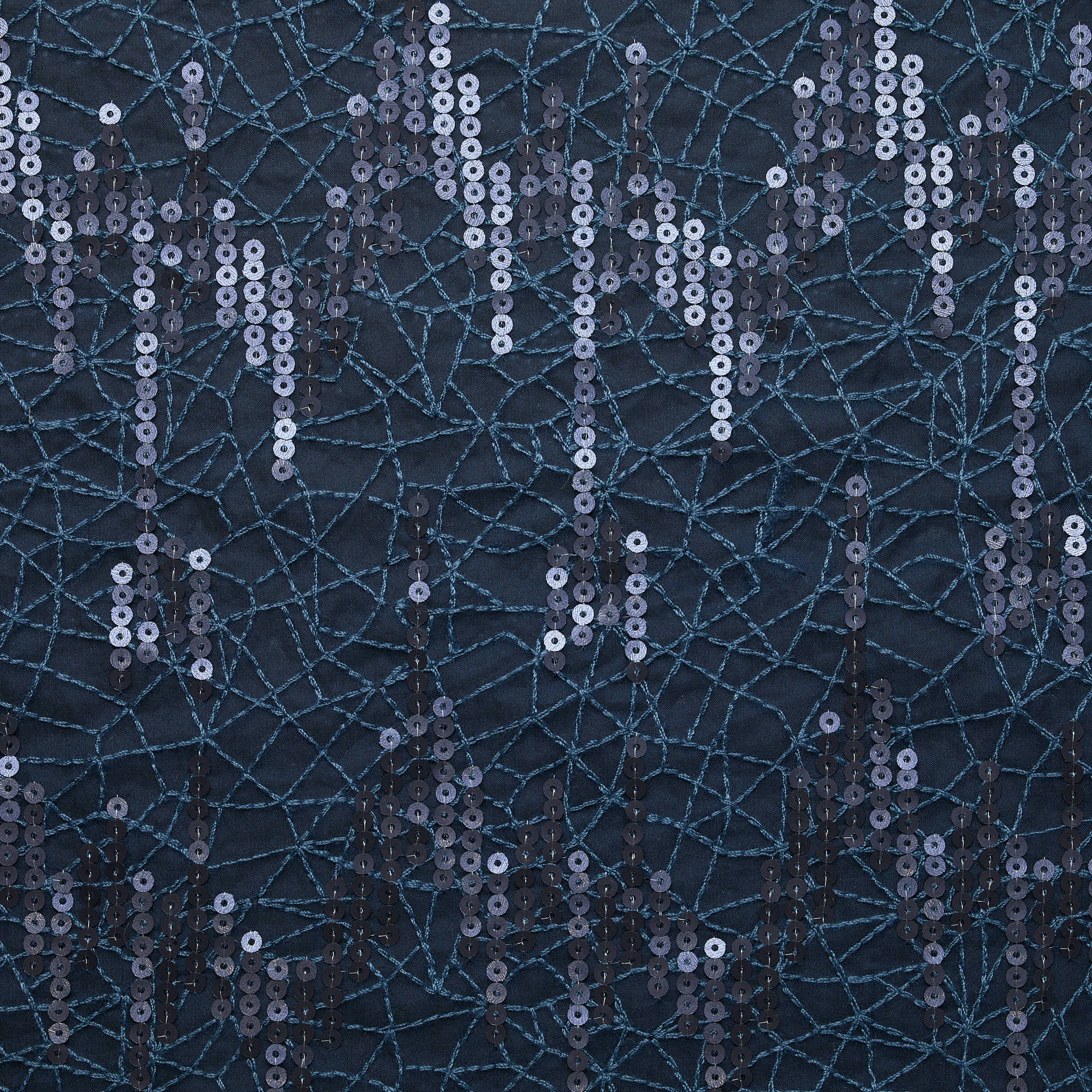 Embroidered Sequin Chiffon - Navy