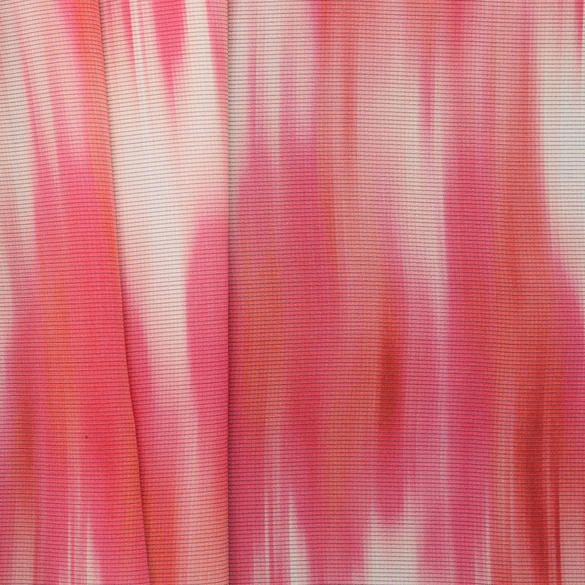 100% Silk Ombre Crepe de Chine - Pink