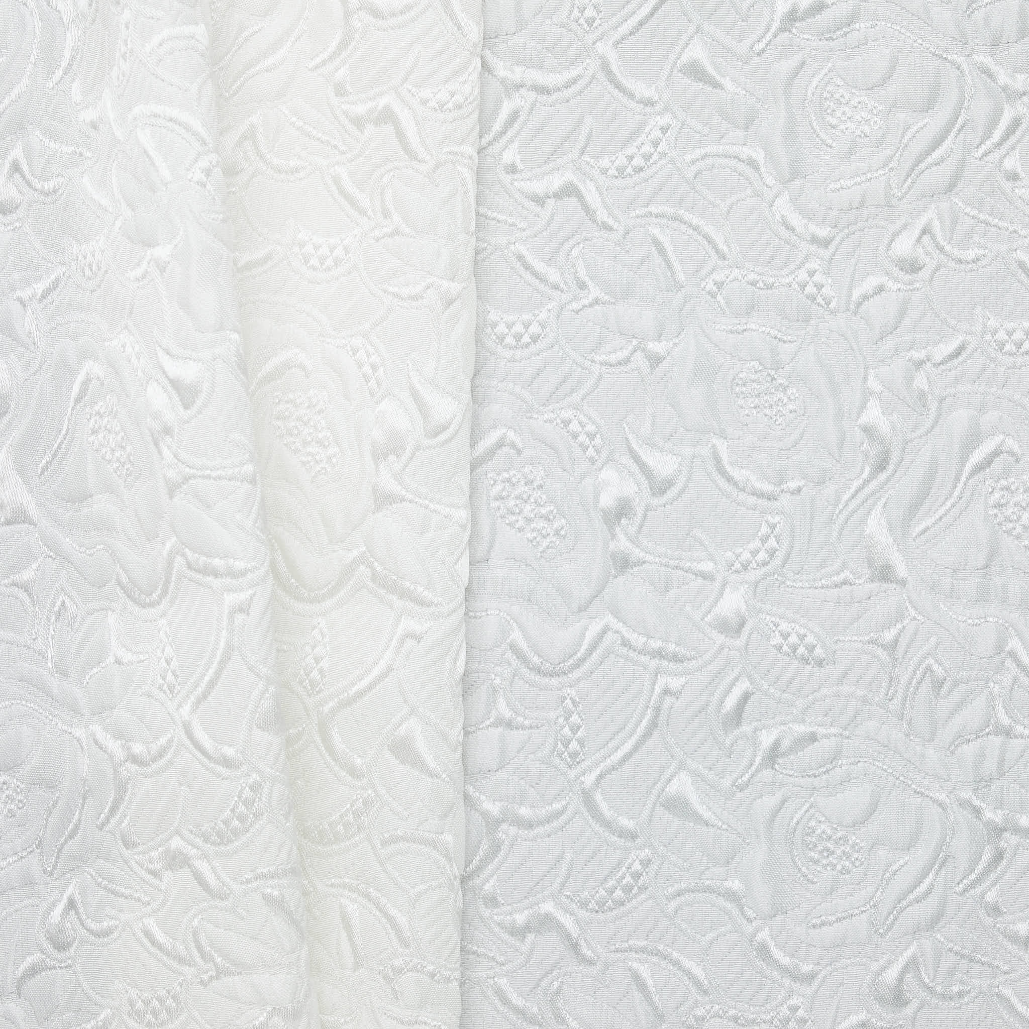Floral Satin Jacquard - White