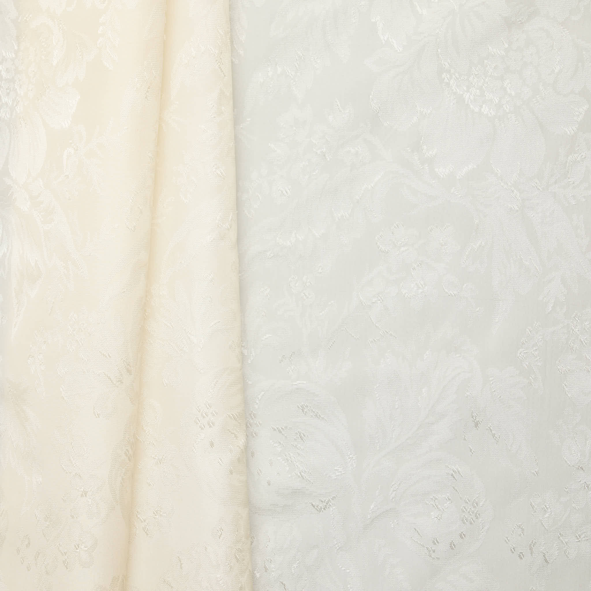 Pure Silk Floral Embossed - Ivory