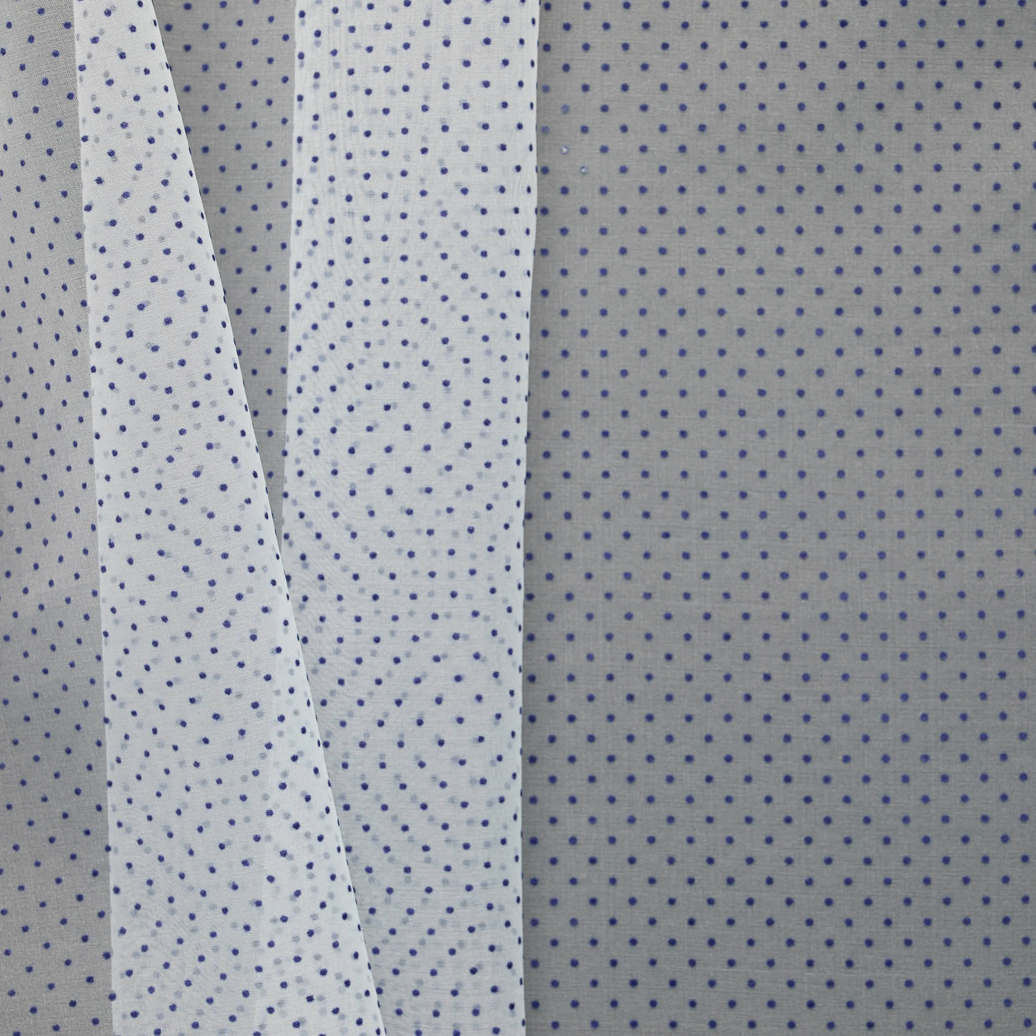Flocked Hailspot Voile - Blue