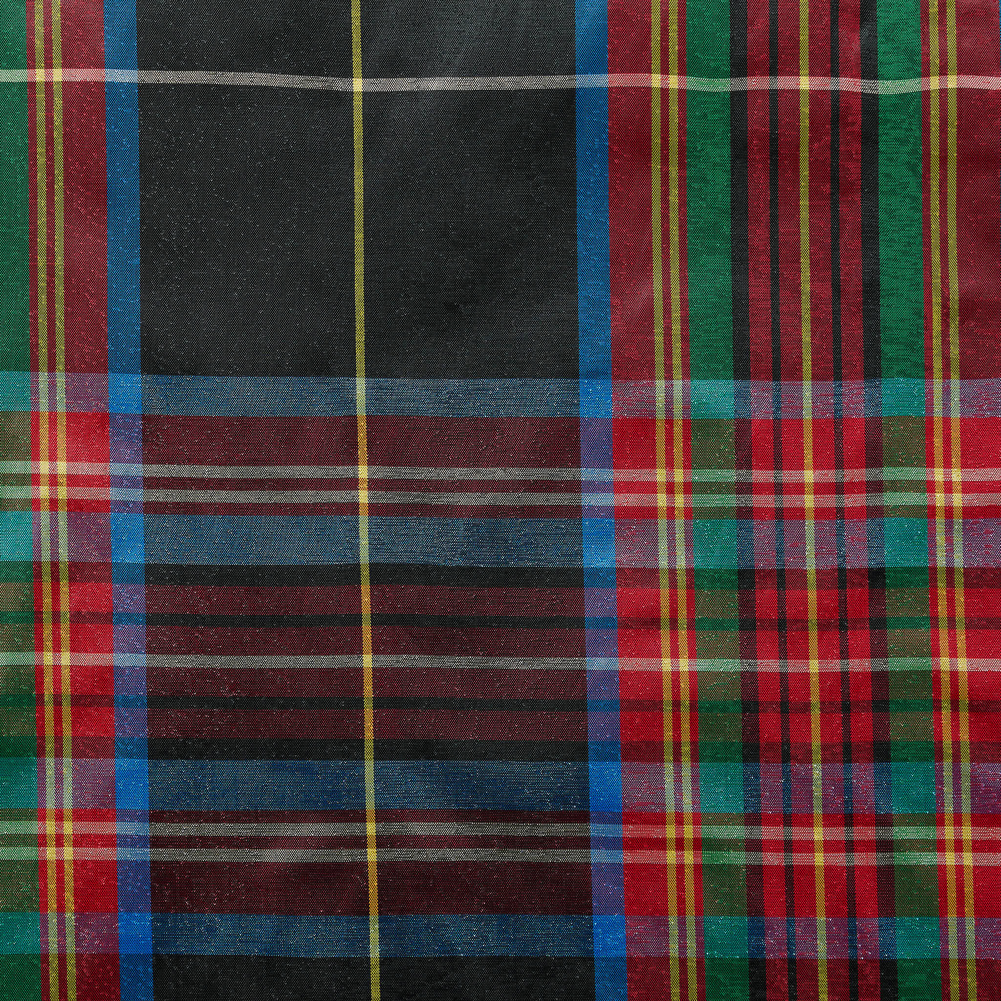 Gingham Metallic Taffeta - Black/ Multicolour