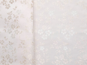 Floral Embroidered Satin - Pink/ Beige