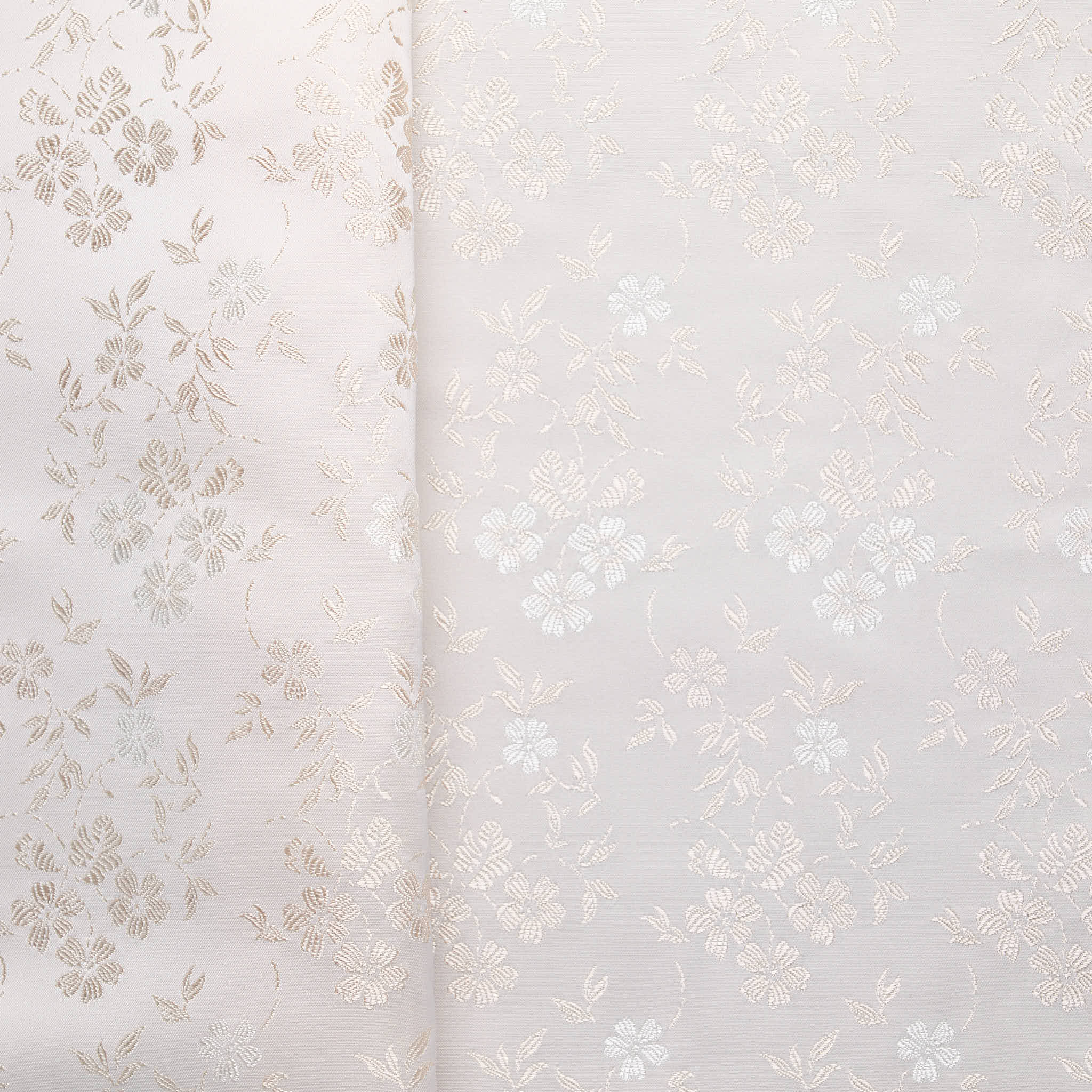 Floral Embroidered Satin - Pink/ Beige