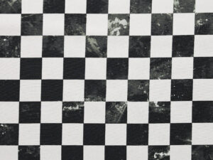 100% Silk Twill Checkerboard Print - Black + White