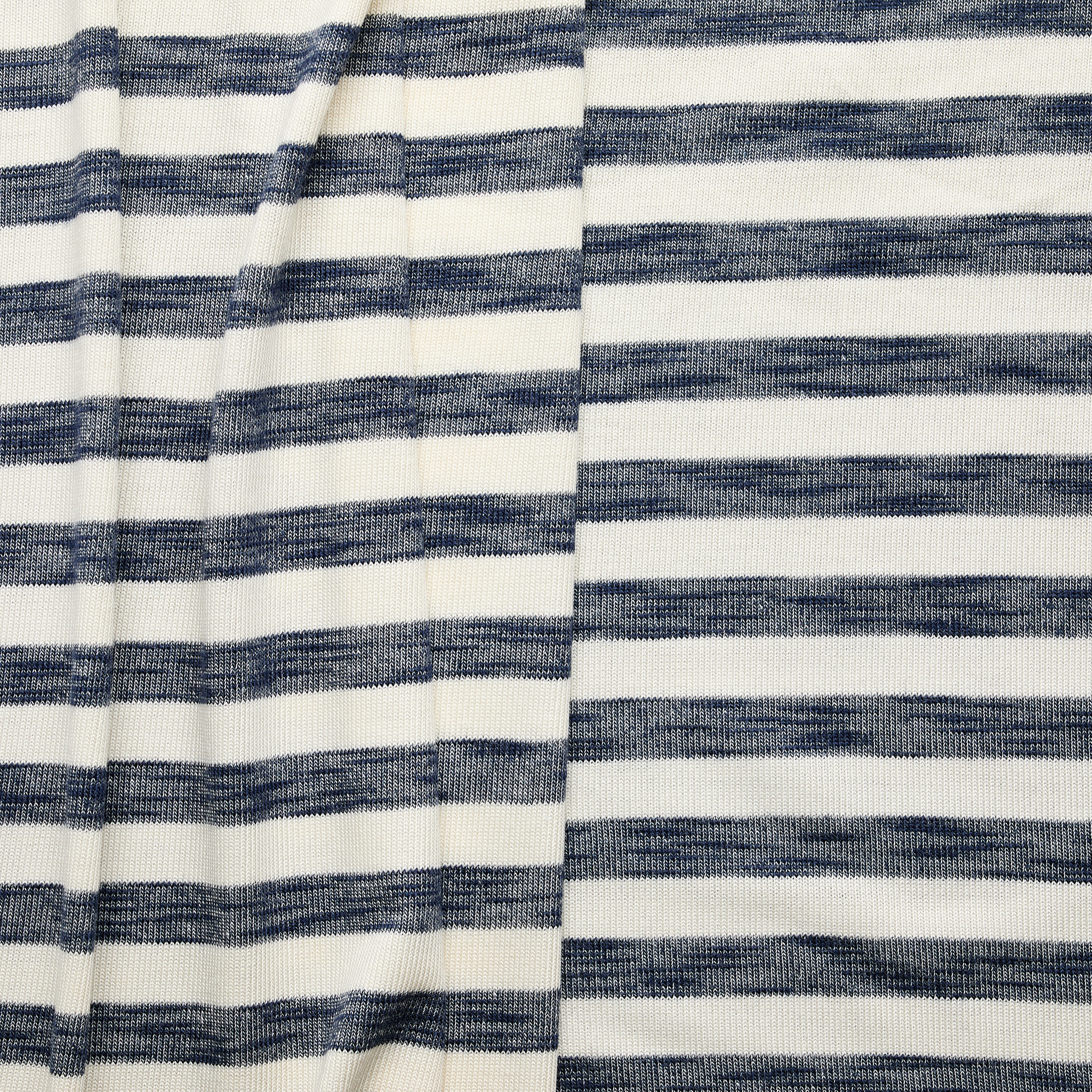 Lady McElroy Stripe Poly Viscose Jersey - Denim Blue