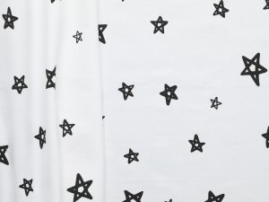 Premium Australian Regenerative Cotton Star Print Jersey - White