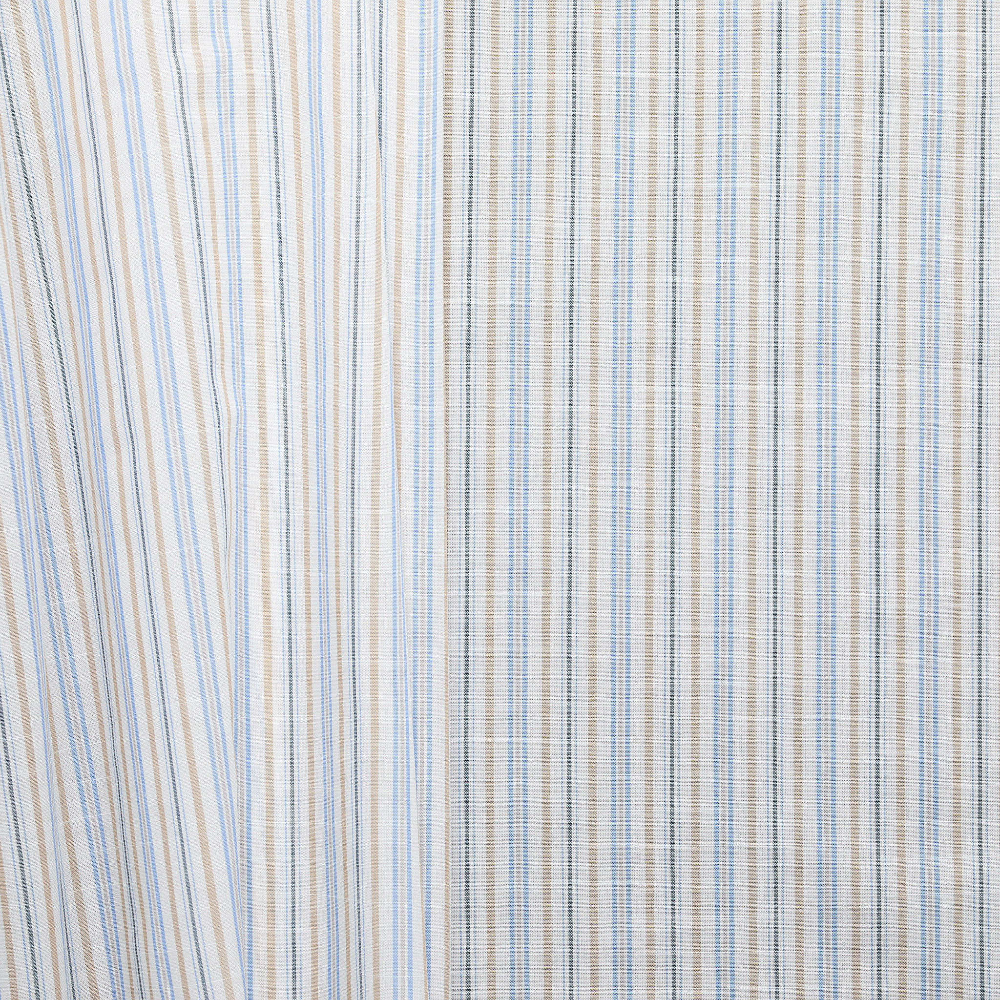 100% Cotton Stripe - Blue/ Taupe/ Charcoal
