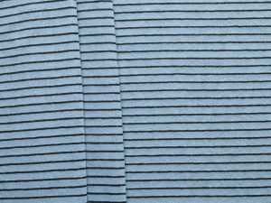Cotton Linen Stripe Jersey - Thistle Blue/ Black
