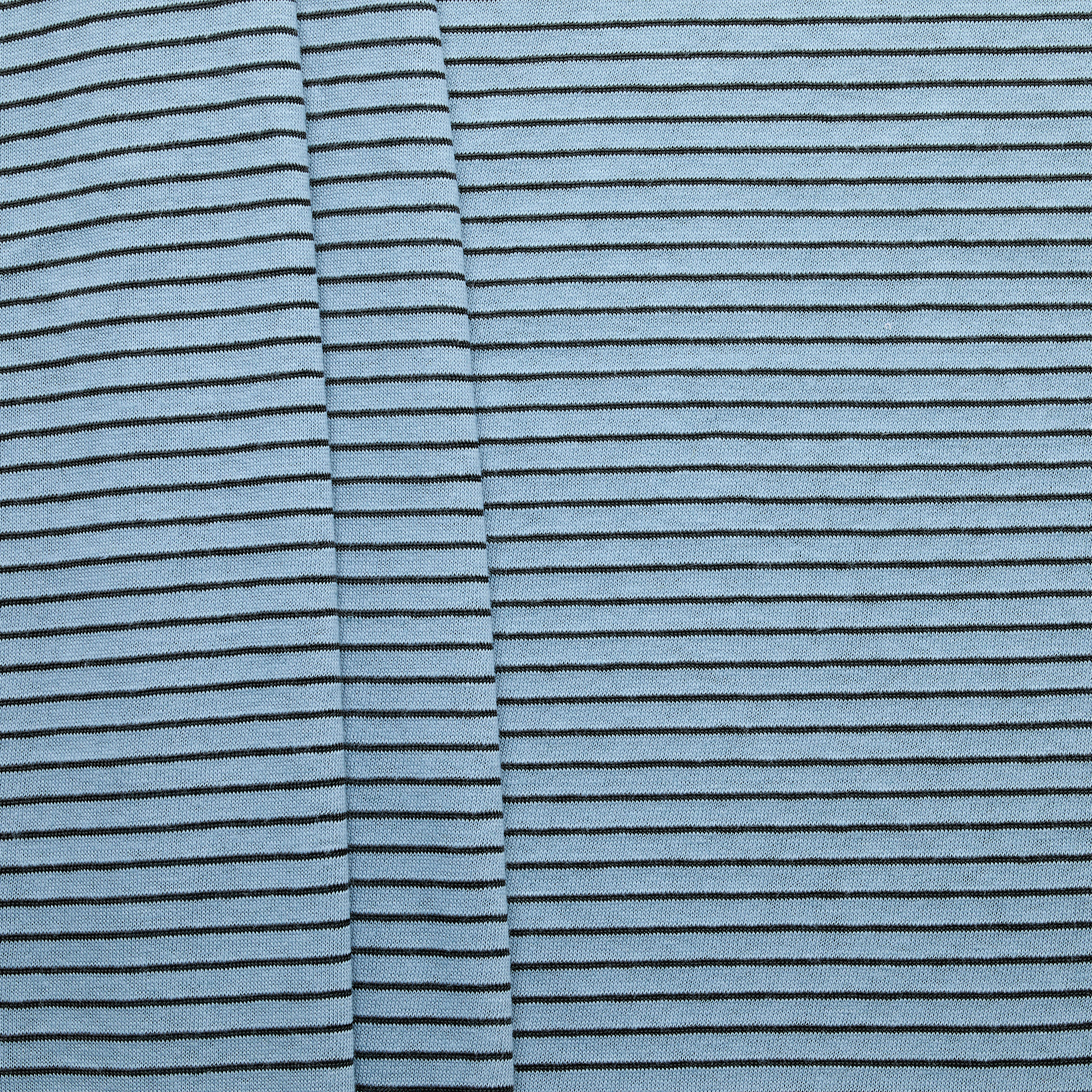 Cotton Linen Stripe Jersey - Thistle Blue/ Black