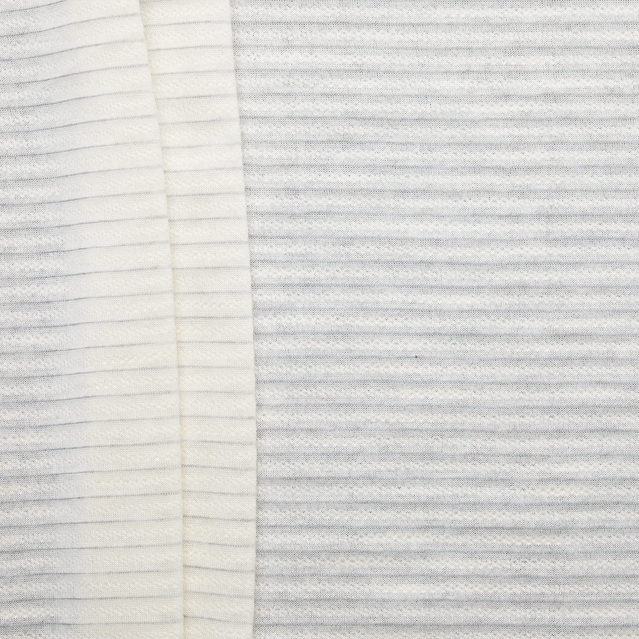 Cotton Yarn Dyed & Slub Stripe Jersey - Grey Marle + Natural