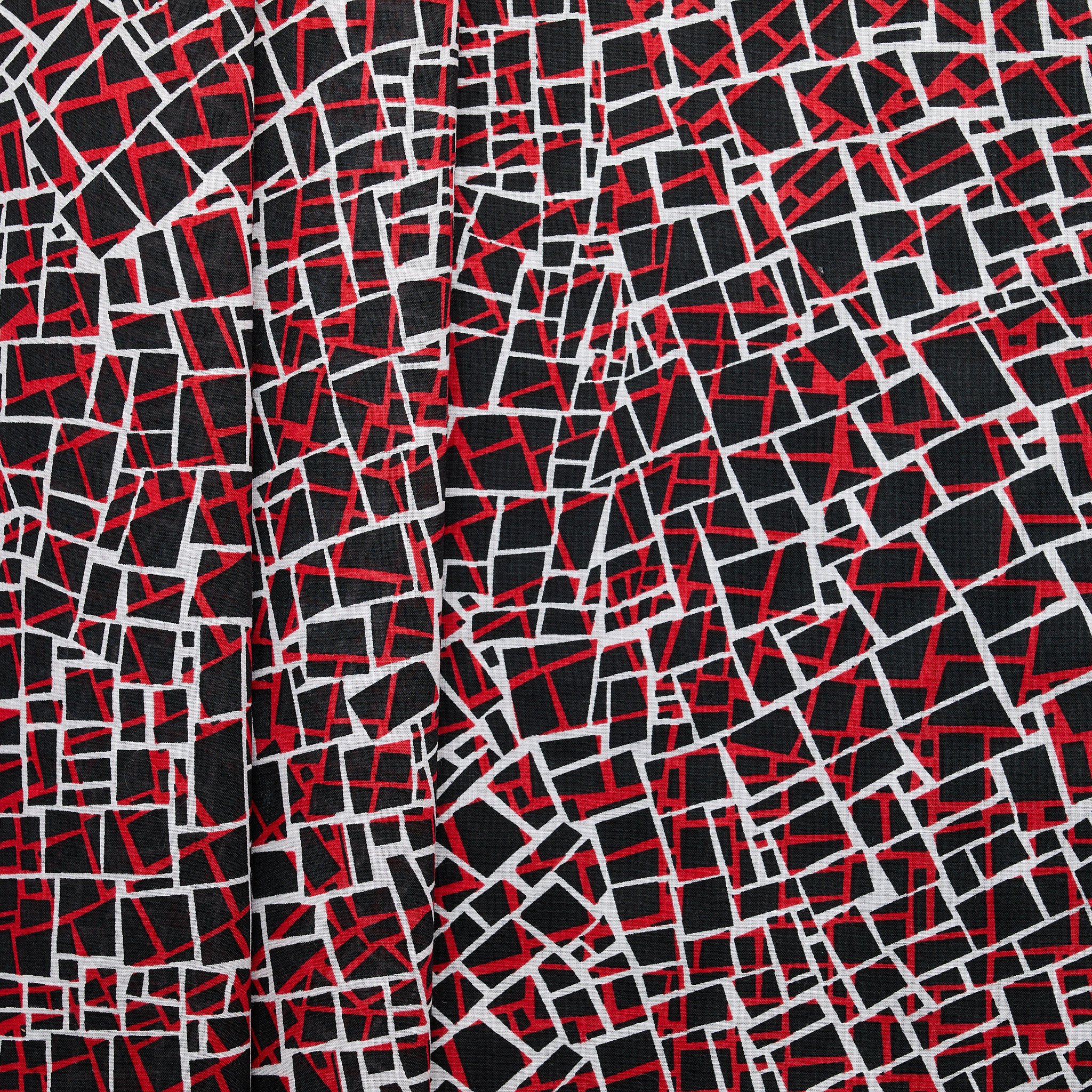 Retro Print Cotton Lawn - Red
