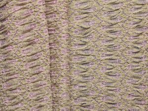 Shirred Stretch Lace Jacquard Knit - Sage/ Mauve