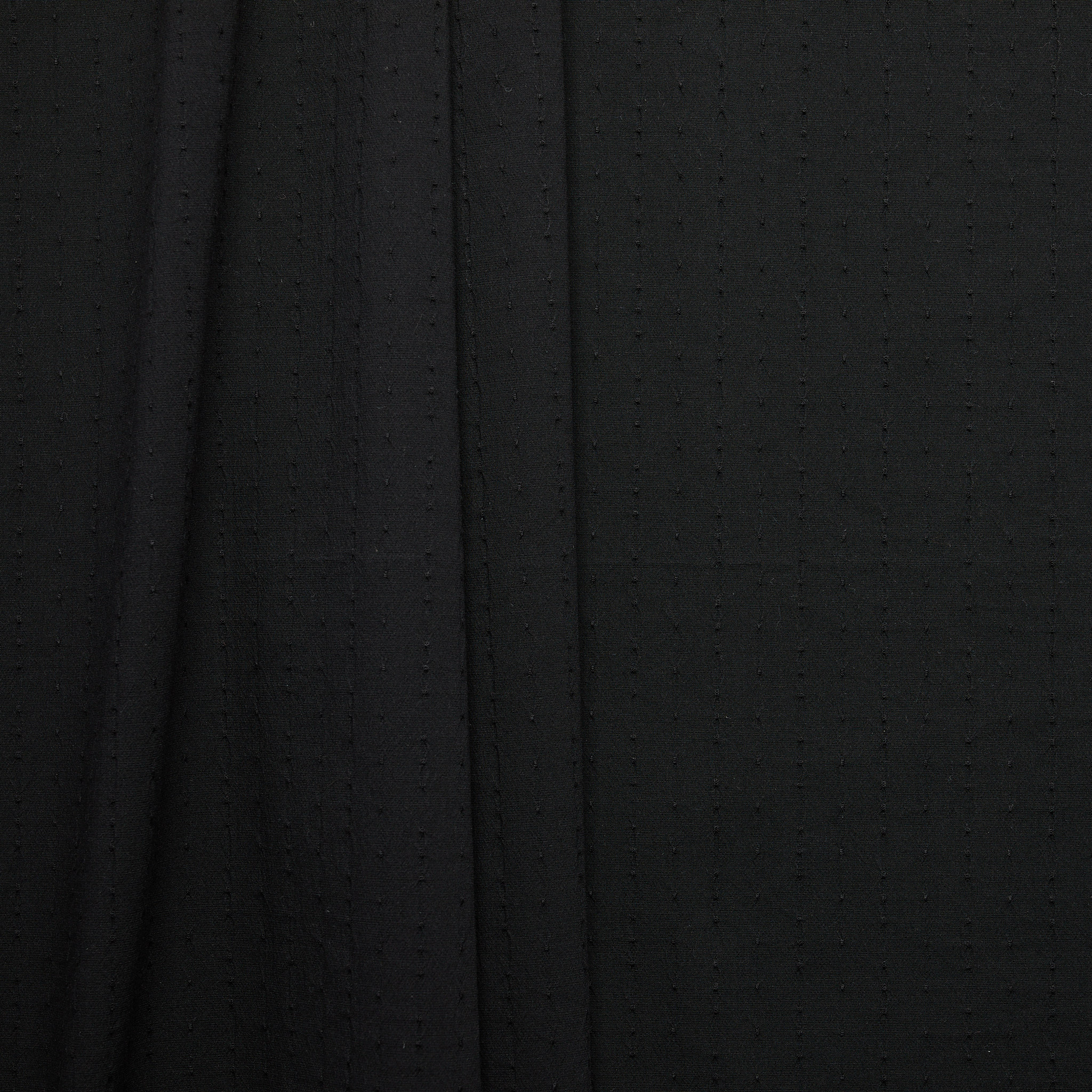 Stretch Cotton Blend Ridged - Black