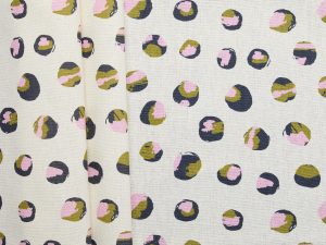 Cotton Linen 'Devonstone' Dots Print - Beige/ Multi
