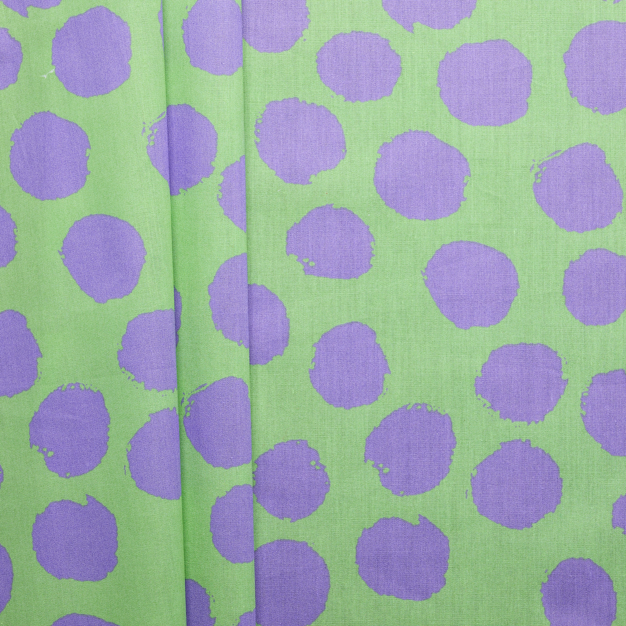Lightweight Cotton Spots - Green/ Lilac