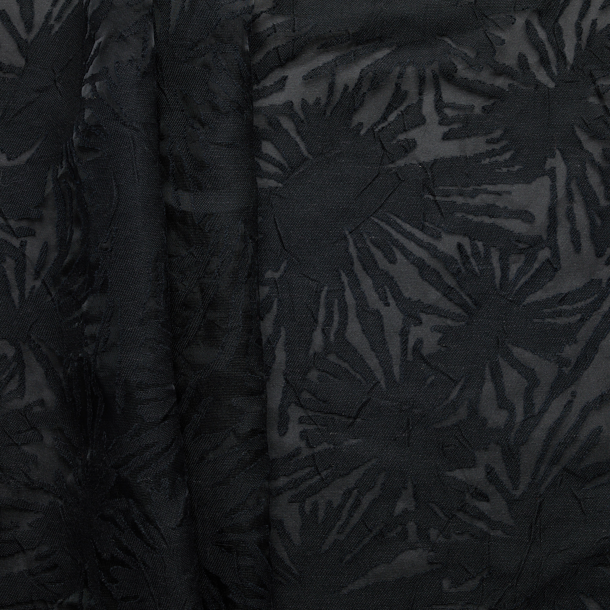 Nightflower Polyester Rayon Burnout - Black