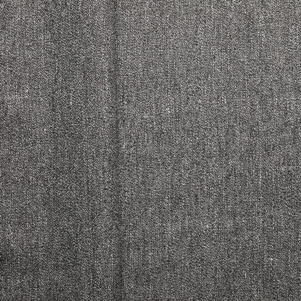 Grey speck hemp cotton blend woven fabric, flat lay showing surface texture and tonal fibre mix