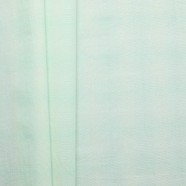 Hazey Check textured cotton fabric in mint and off-white, flat lay showing full width and check pattern