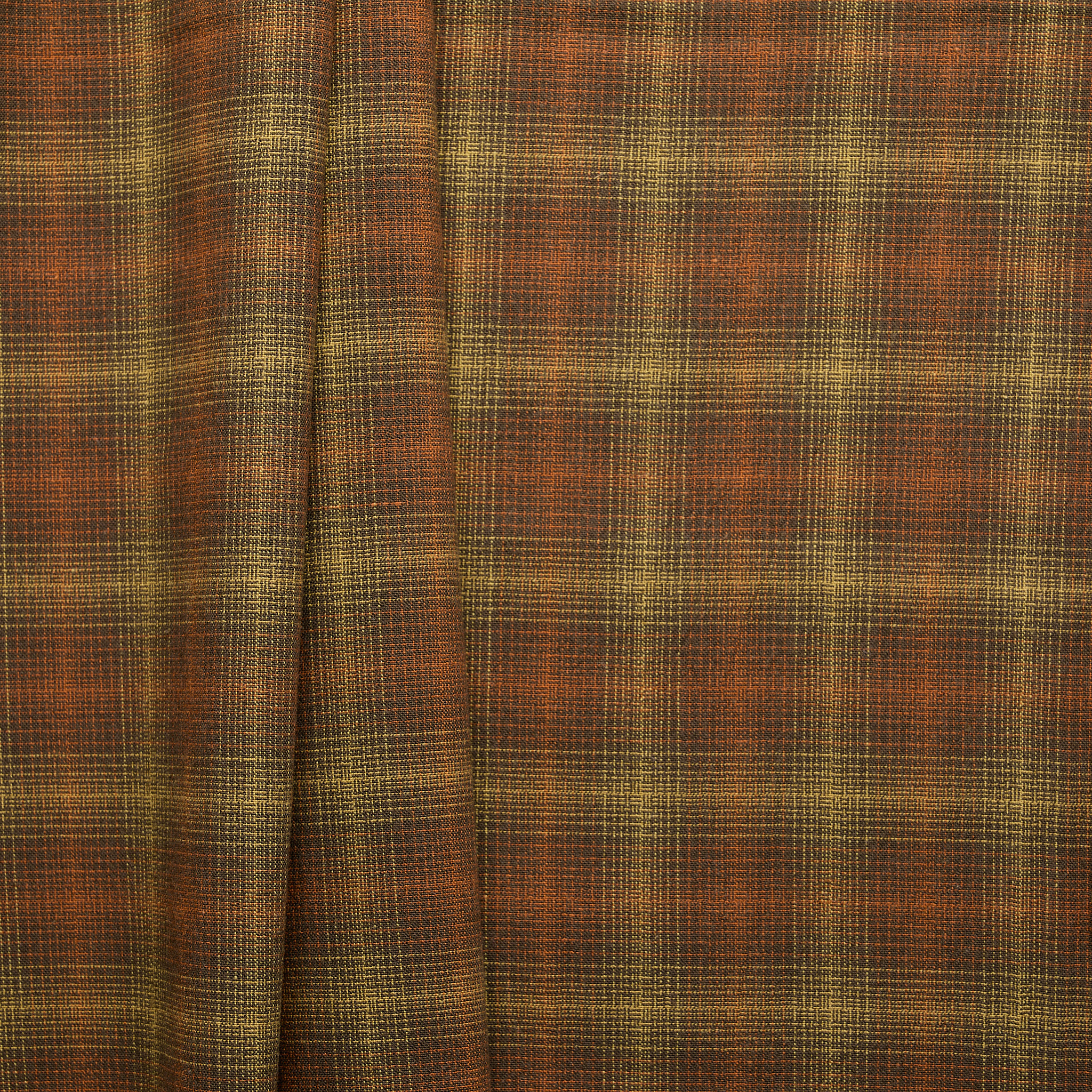 Textured Cotton Tattersalls Check - Brown