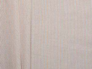 Fine Stripe Cotton Poplin Shirting - Brown/ Ecru