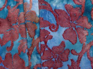 Tie-dye Jacquard Stretch Knit - Blue/ Maroon