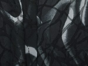 Printed Burnout Georgette - Black