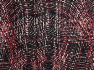 "Lloyd Wright" Printed Stretch Lace - Black/ Red