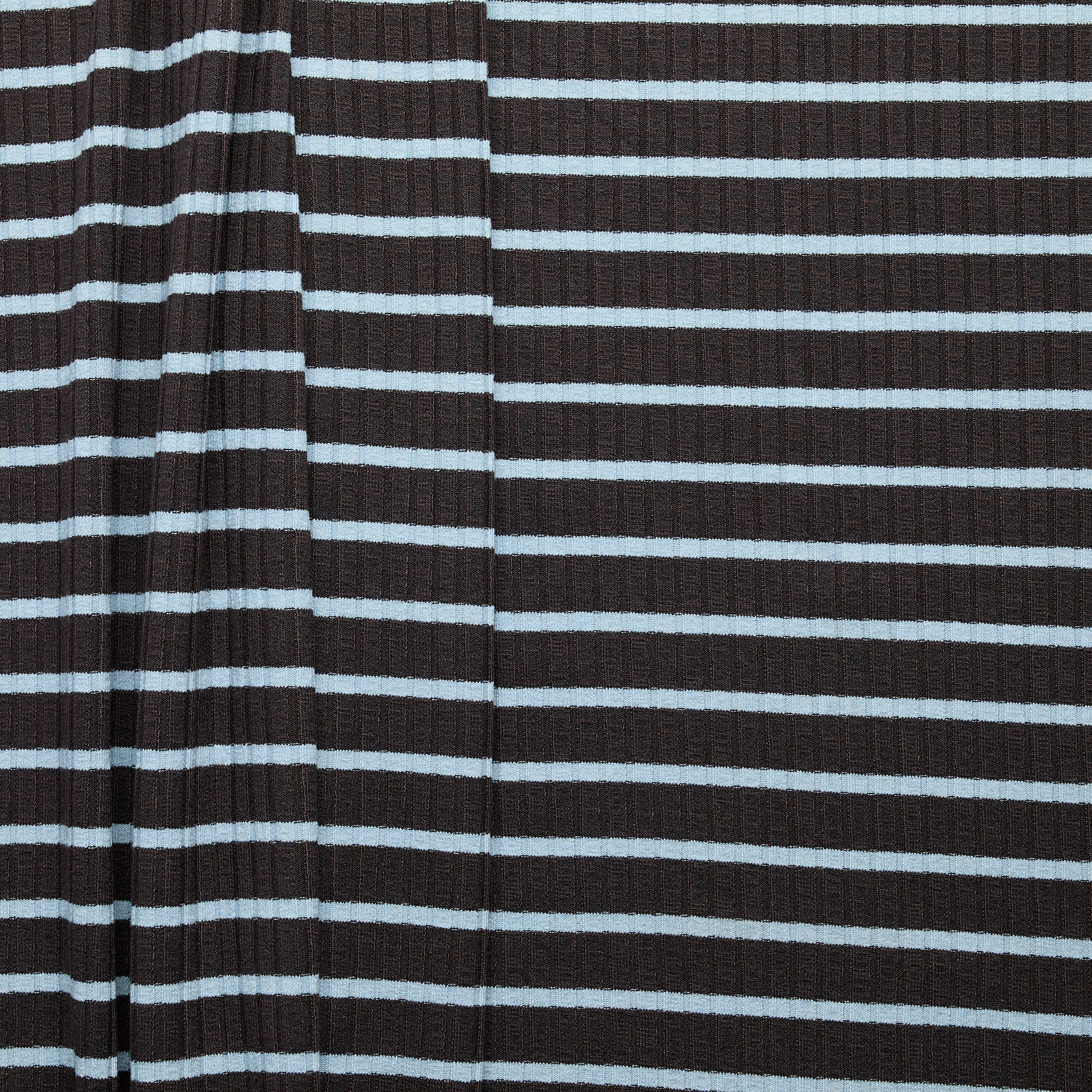Stripe Rib 16x6mm - Chocolate/ Ciel