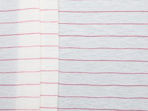 Wool Polyamide Stripe Jersey (Circular) - Red/ Undyed