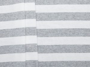 100% Cotton Stripe Jersey - Grey/ Off White