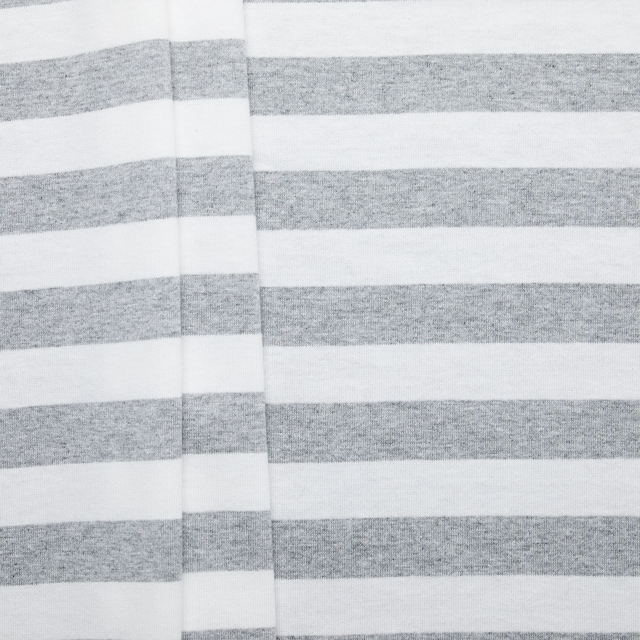 100% Cotton Stripe Jersey - Grey/ Off White