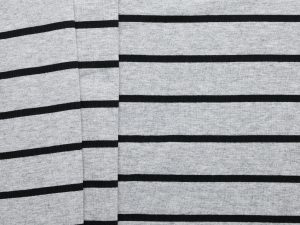 100% Cotton Stripe Jersey - Grey/ Black
